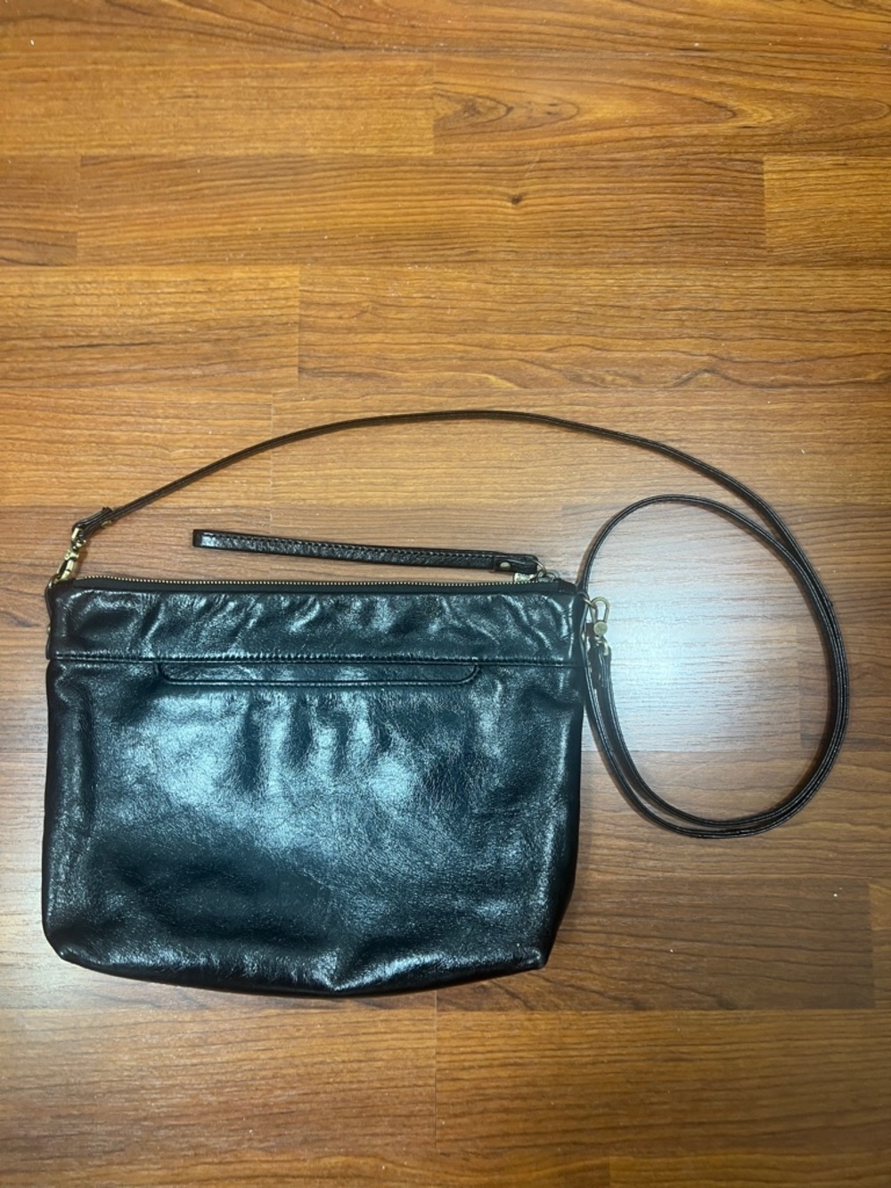 HOBO Crossbody Black Polished Leather Crossbody